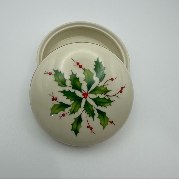 LENOX DIMENSION COLLECTION Holiday Candy Trinket Dish Mistletoe Christmas - Picture 4 of 5